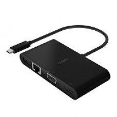 Belkin - Multimedia and charge adapter - USB-C - VGA, HDMI - GigE