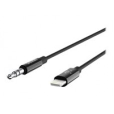 Belkin - Cable de Lightning a conector de auriculares - Lightning (M) a miniconector estéreo (M) - 91.4 cm - negro - para Apple iPad/iPhone/iPod (Lightning)